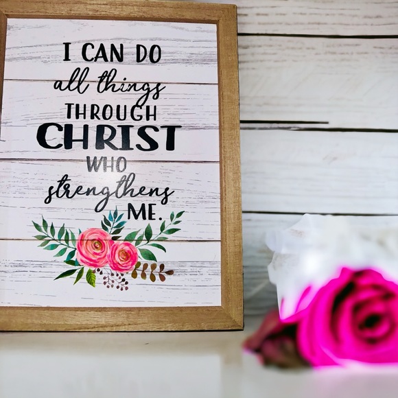 I Can Do All Things Through Christ Who Strengthens Me Wall Decor Bible Verse - Picture 2 of 6